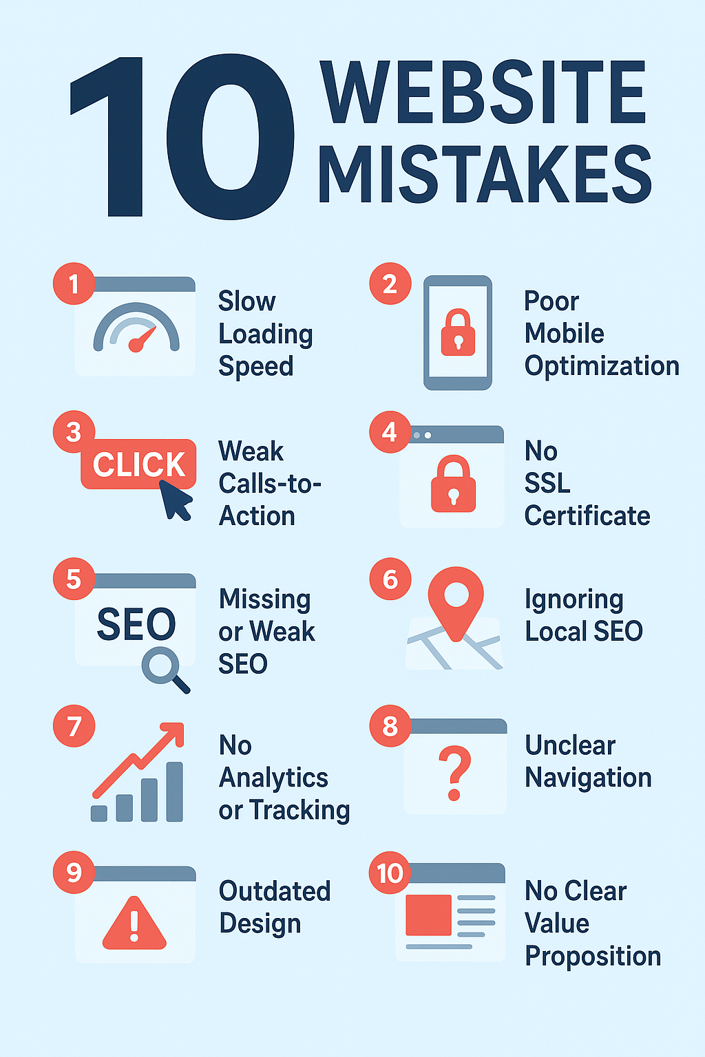 website mistakes small businesses